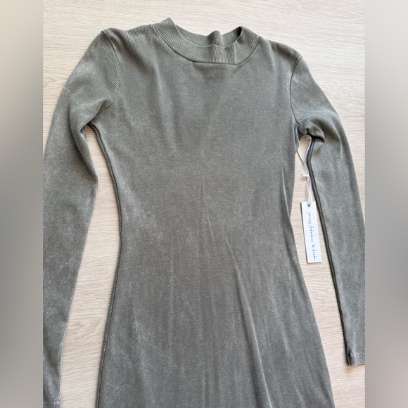 Young, Fabulous and Broke Mock Neck Midi Dress in Sage Green - Picture 4 of 12